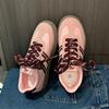 Fashion Sewing Thread Color Blocked Children's Casual Shoes Outdoor New Fashion Kids Non Slip Soft Thick Sole Shoes Round Toe Lace Up