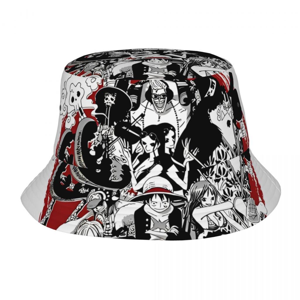 Japonia Anime Zoro Luffy Czapki Bucket Hat z Czaszką dla Kobiet Mężczyzn Letnia Jednoczęściowa Kapelusz Floppy Unikalna na Sporty na Świeżym Powietrzu Kapelusz Wędkarski Ispoti