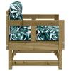 vidaXL Gartenstühle mit Kissen 2 Stk. Kiefernholz Imprägniert