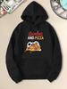 Felpa con cappuccio da uomo con motivo Gioco & Pizza - Pullover casual comodo e dal taglio ampio, adatto alle stagioni autunnale e invernale.