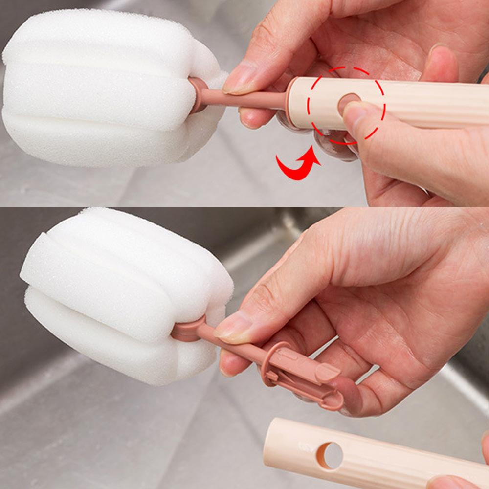 Removable Sponge Baby Cup Bottle Brush Kitchen Cleaning Tool Bottle Cleaning Cleaning Brush High Quality Kitchen Cleaning Tools