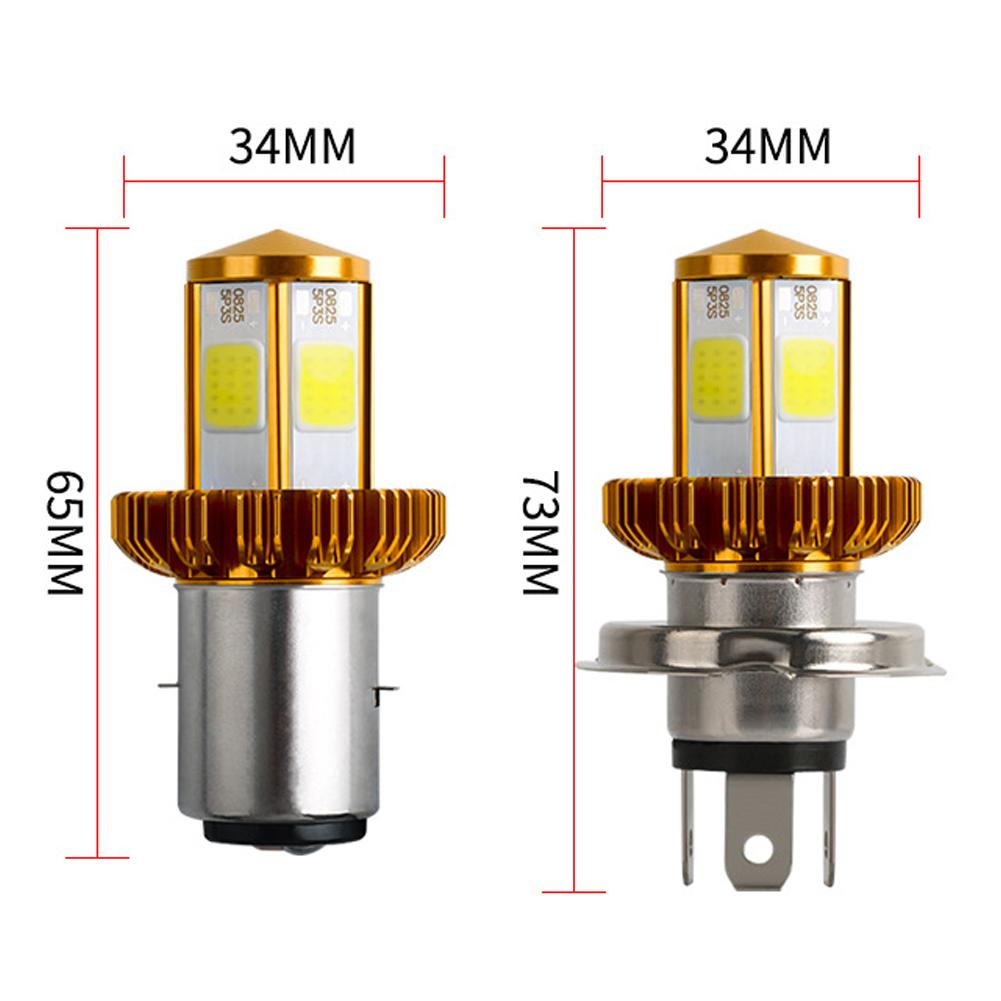 Motorcycle Headlight LED BA20D H6 H4 Bulbs Hi Lo Beam Moto LED Motorbike Headlight Lamp 6000K White 12V 1200LM