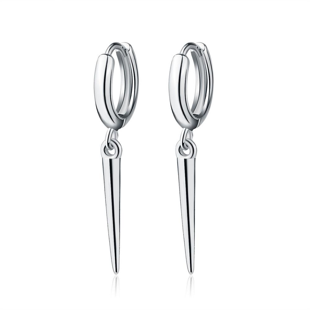 925 Sterling Silver Earrings Cone Pendant Electroplated Gold Women's Elegant Fashion Wedding Anniversary Earrings Jewelry Gift