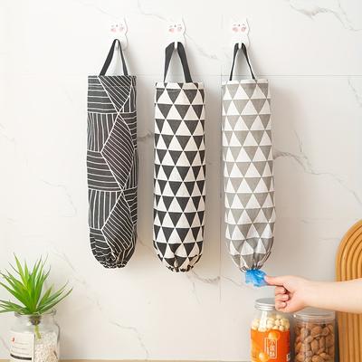 Home Trash Hanging Storage Plastic Bags Kitchen Organization Garbage Dispenser Wall Mounted Groceries Organizer Bag