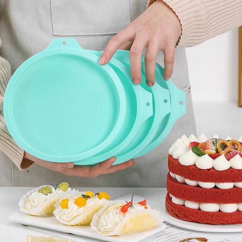 Pink Green Nordic Blue Circular Baking Tray Milk Pancake Chocolate Cake Silicone Baking Mold