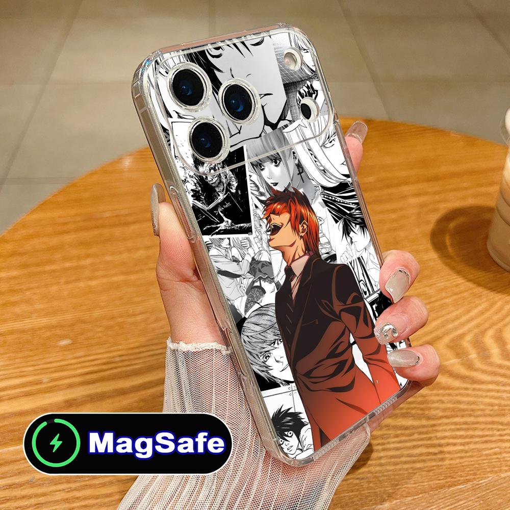 

Чехол для мобильного телефона Death Note Кира Лайт для iPhone 17 16 15 14 13 12 11 Air Pro Max Plus Mini Magsafe Прозрачный Цветной Чехол Чехол iPhone 11 Pro Max