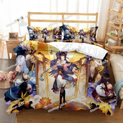 Anime Genshin Impact Animation Cartoon Soft And Comfortable Customizable Comforter Bedding Sets Bedding Set Luxury Quilt Cover