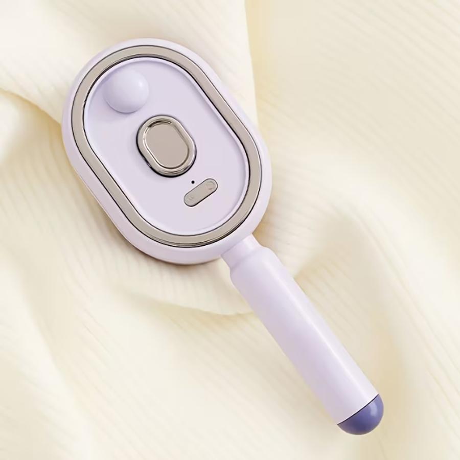 Elektrische Stoom Haarborstel, Ionische Hydraterende Ontklittingsborstel, Draagbaar Anti-Frizz Gladmakend Hulpmiddel voor Alle Haartypes paars