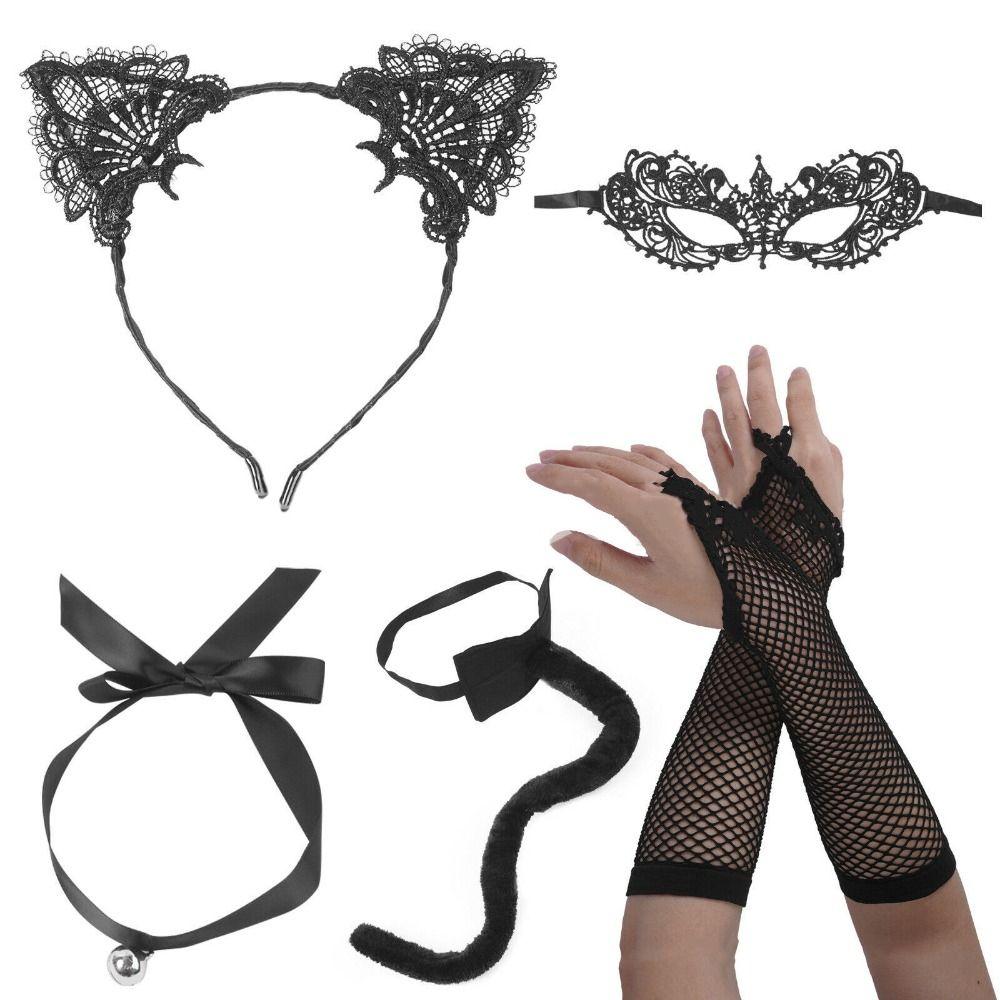 Ears Headband Cat Costume Set Lace Choker Cat Costume Accessories  Party Accessories
