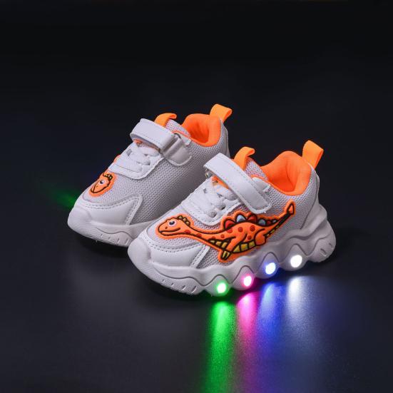 Kinder-Sportschuhe mit Dinosaurier-Motiv, atmungsaktive Mesh-Sneaker für Jungen und Mädchen, Kleinkinder, leichte Lauflernschuhe mit rutschfester Innensohle, für draußen und drinnen, für die Schule