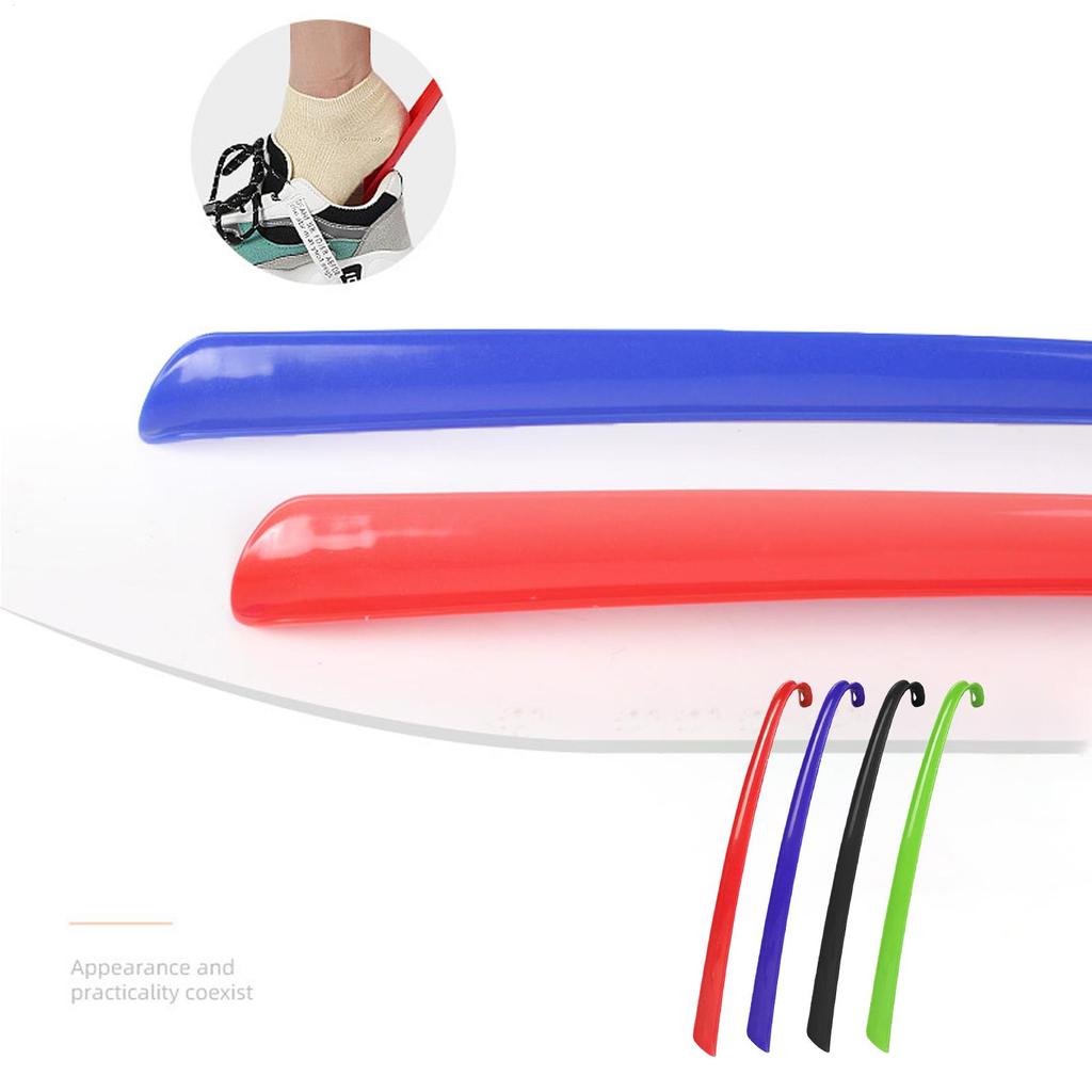 1PC Plastic Long Shoehorn With Curved Hook Design Durable Lasting Portable Comfortable Slip Handle Shoes Lifter