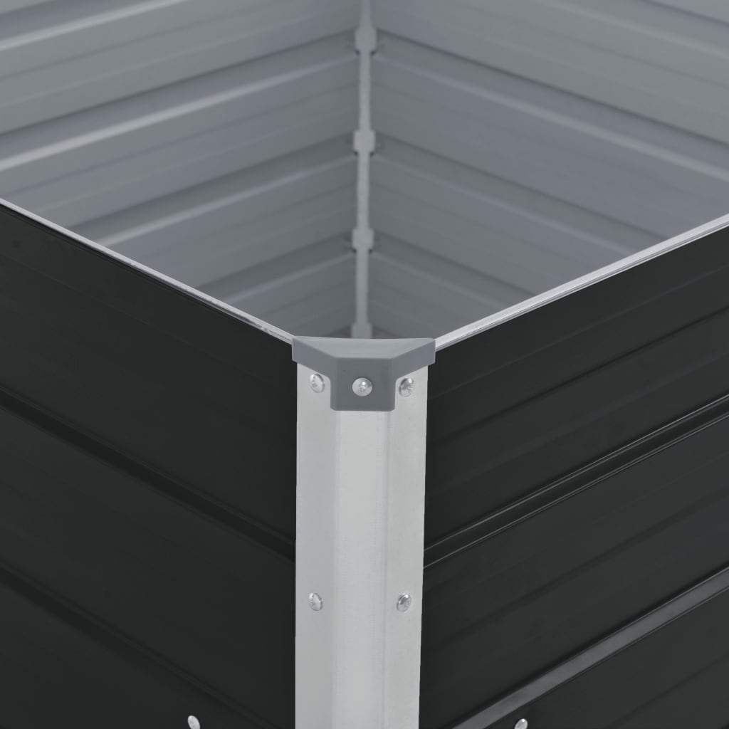 Raised Garden Bed 100*100*45 Cm Galvanised Steel Anthracite