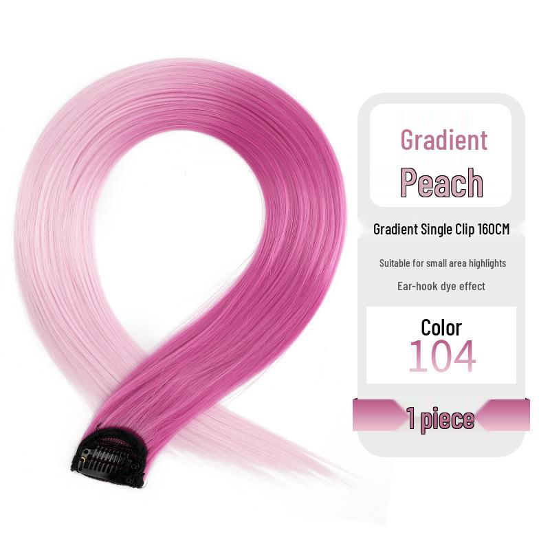 Gradient Color Women's Long Straight Highlight Hair Extension Piece