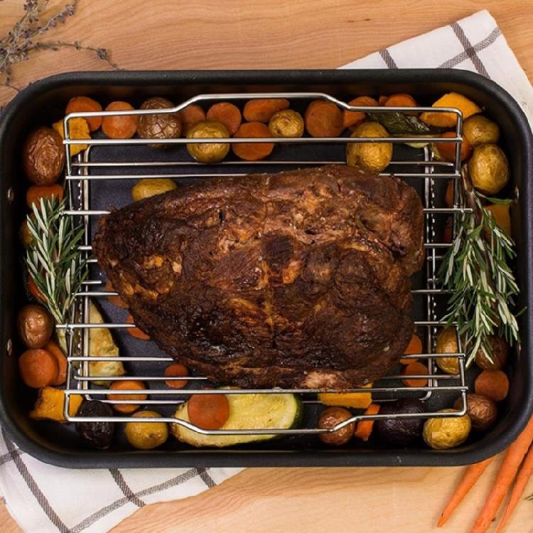 Foldable Stainless Steel Rack for Roasting Steak Ribs Turkey and Chicken Roaster Stand Multifunctional Cooking Supplies