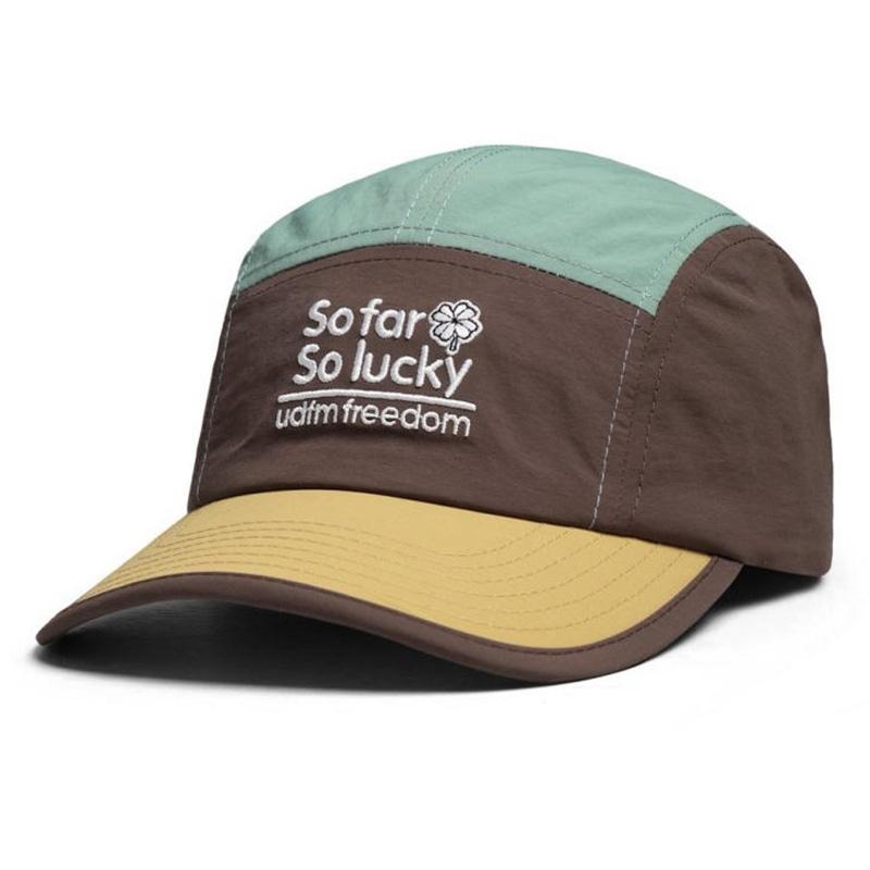 Summer thin five-panel quick-dry mesh baseball cap, unisex breathable casual versatile color-blocked visor cap Adjustable шоколадный
