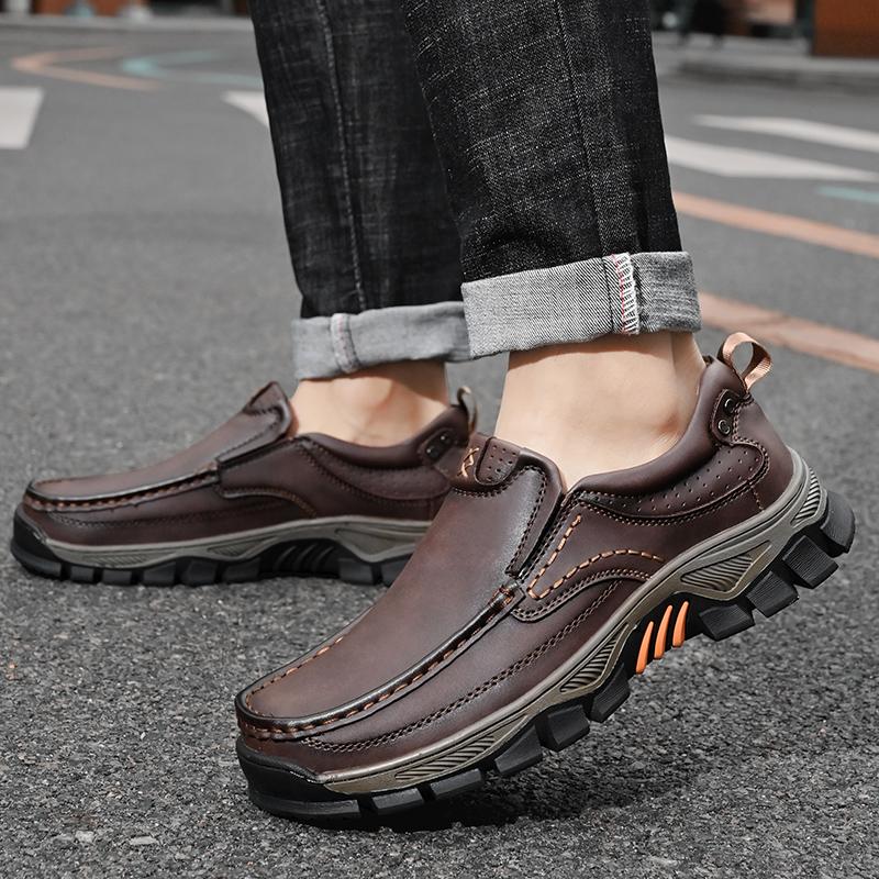 Fashion2024 New Leather Casual Business Shoes Outdoor Mens Comfort Loafers Fashion Soft Classic Driving Footwear Non-slip Walking Shoes