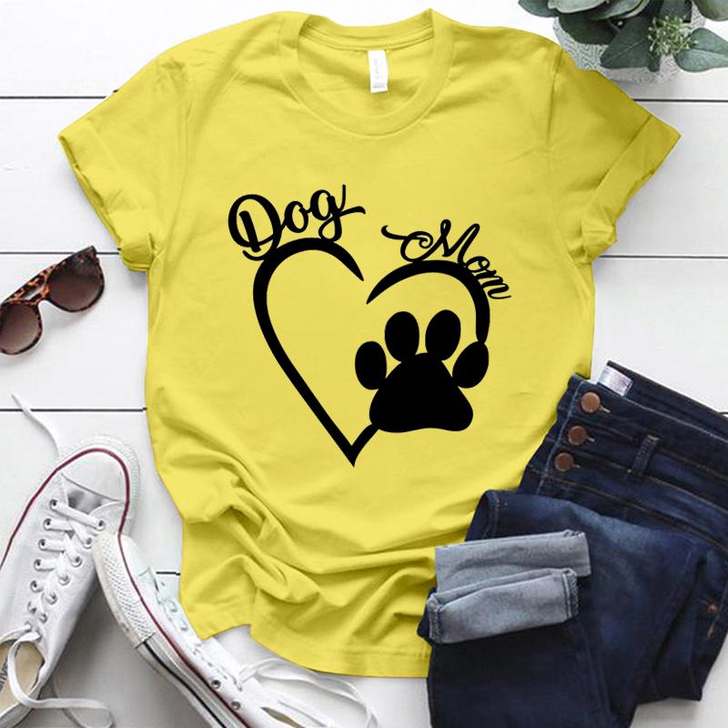 

Футболки с милыми собаками, мамами и собачьими лапами для женщин, летняя футболка Femme, повседневные топы с короткими рукавами и круглым вырезом, футболки XXXXL