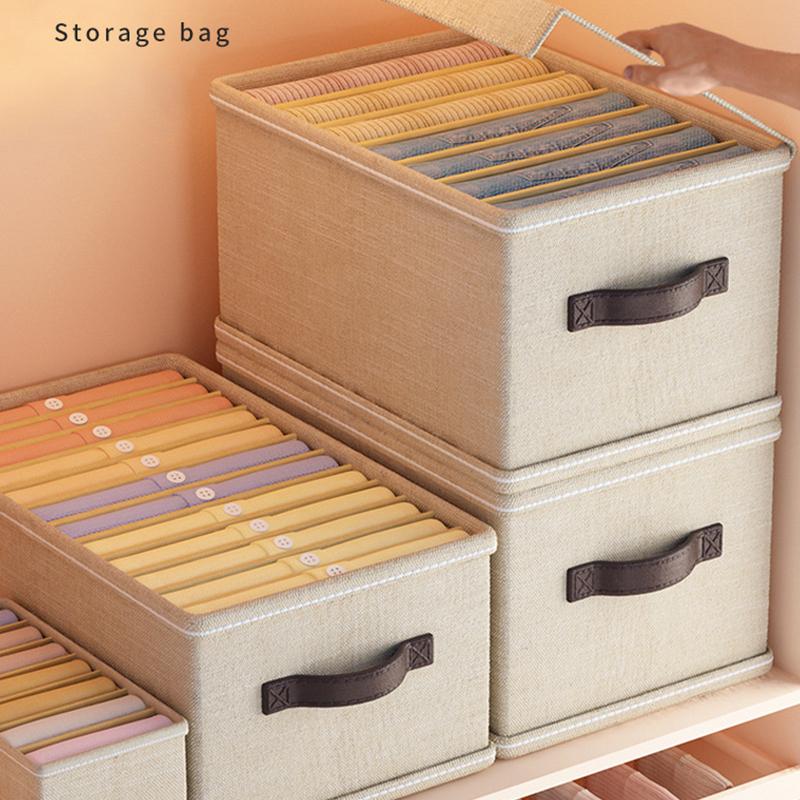 

9 Grids Wardrobe Closet Organizer for Clothes Foldable Storage Box Beige