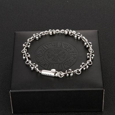 China Kroxing Thai Silver Retro Switch Army Flower Bracelet Personality Classic Hip Hop Punk Style Couple Hand Accessories