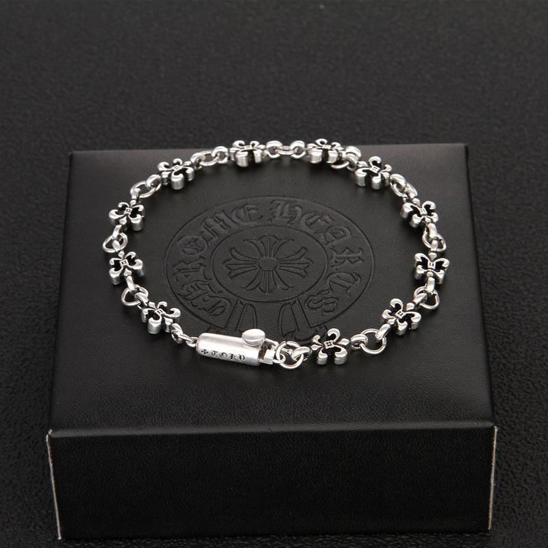 China Kroxing Thailändisches Silber Retro Schalter Armee Blume Armband Persönlichkeit Klassisch Hip Hop Punk Stil Paar Hand Accessoires