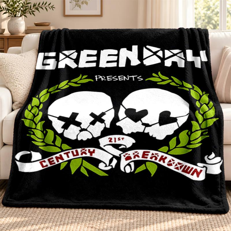 Green day blanket Flannel Blanket Soft Cozy Plush Throw for Sofa Bed Lightweight Home Decoration Outdoor camping