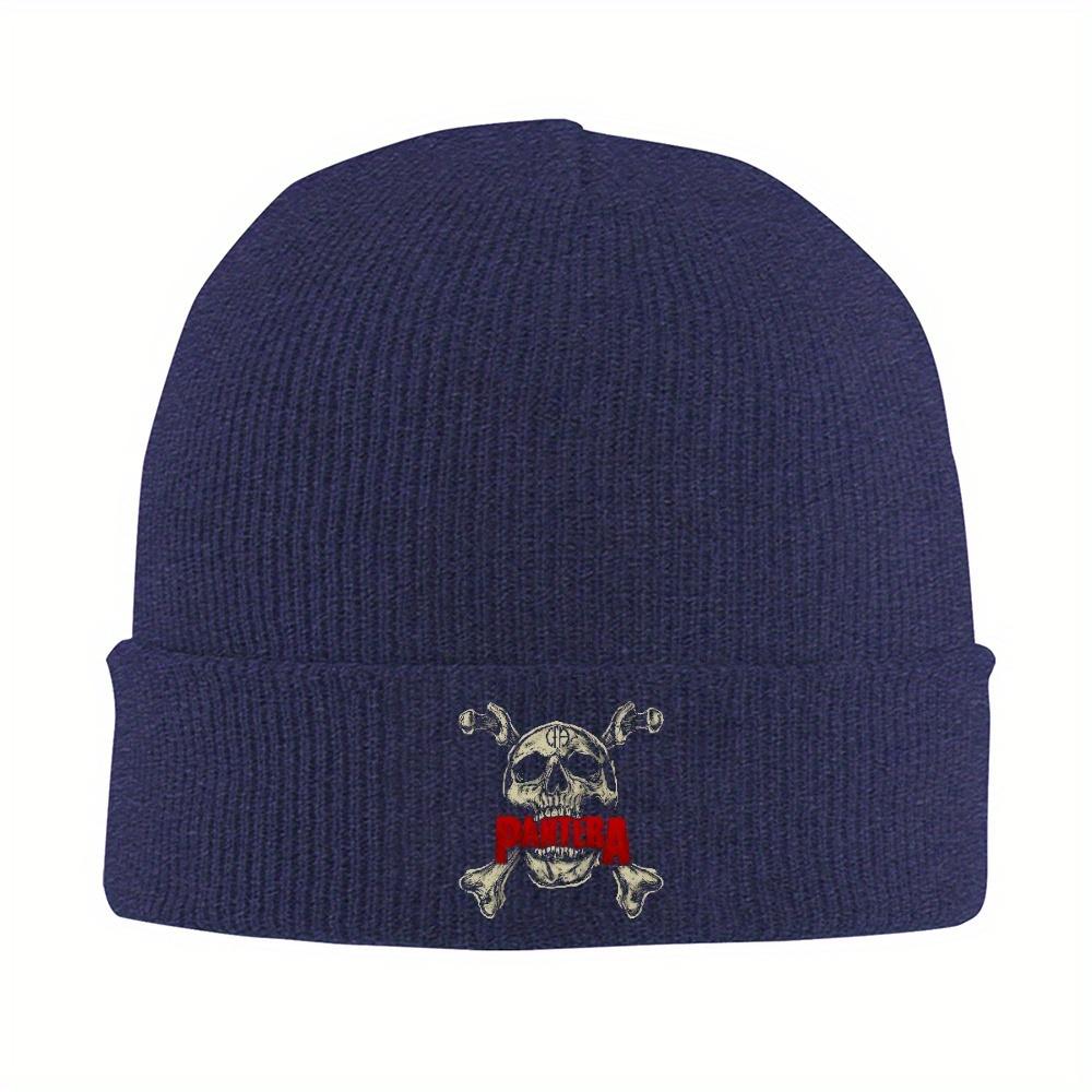 

1pc Metal Rock P-Pantera Beanie For Women Unisex Warm Skull Beanies Knitting Hat Cap