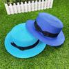 Korean Style Women's Straw Sun Hat with Flat Brim and Bow – Trendy Summer Beach Hat for Sun Protection