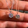 Huitan Simple Classic Six Prong Solitaire Pendant Necklaces Women  Color/Rose Gold Color Shiny CZ Anniversary Gift Jewelry