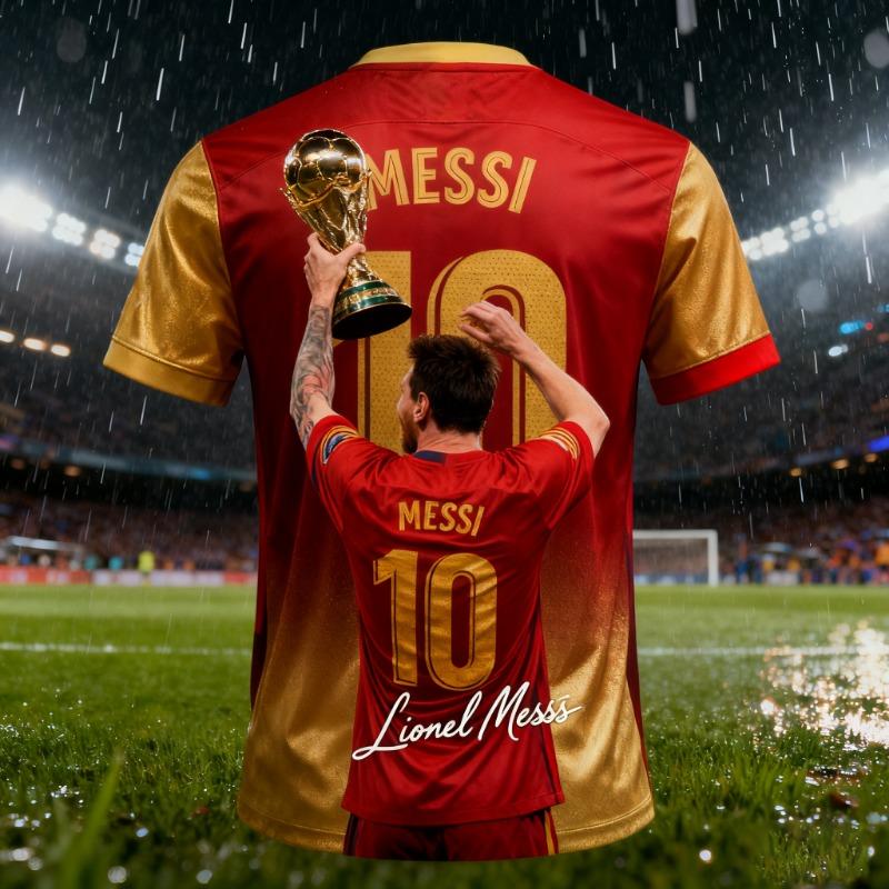 Hengyuan48 Zomer Heren Messi #10 AI Design Voetbalshirt T-shirt Buiten Dagelijks Sportshirt Sneldrogend Ademend Top 2XL
