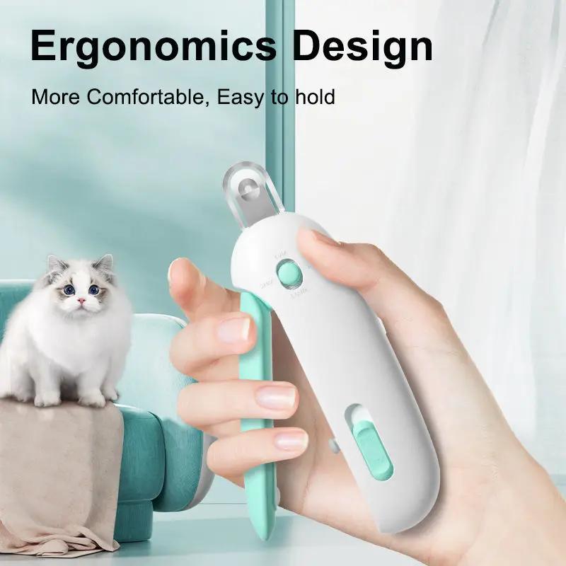 Pet Nail Clipper with Lighting Low Power Durable Handheld Mini Nail Trimmer for Puppy Kitten Birds Rabbits Ferret Small Animals