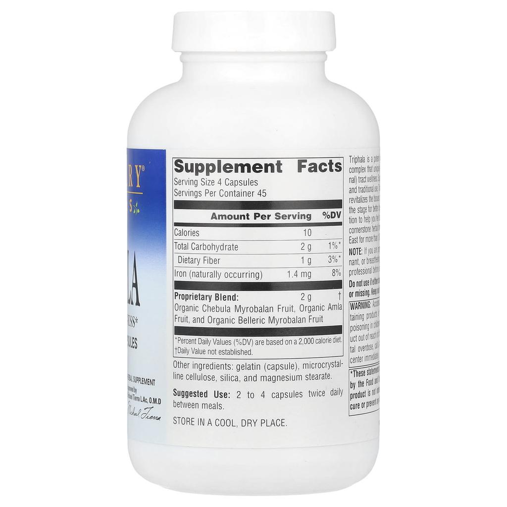 Triphala, 2,000Mg, 180 Capsules (500Mg per Capsule)
