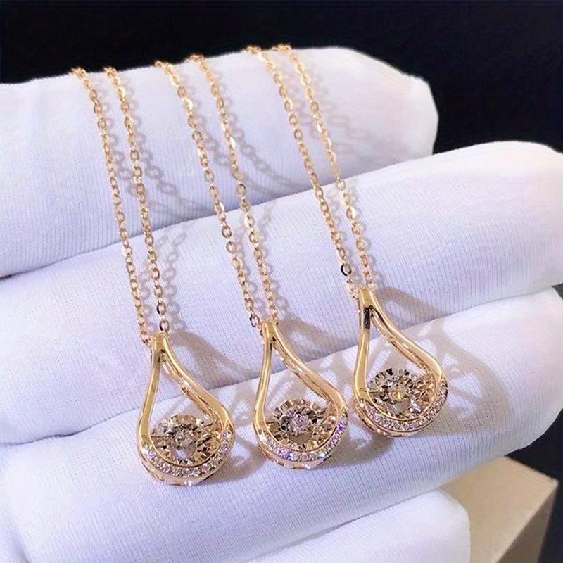 1pc Exquisite Water Drop Synthetic Zircon Necklace, Simple and Versatile in Style, Collarbone Chain