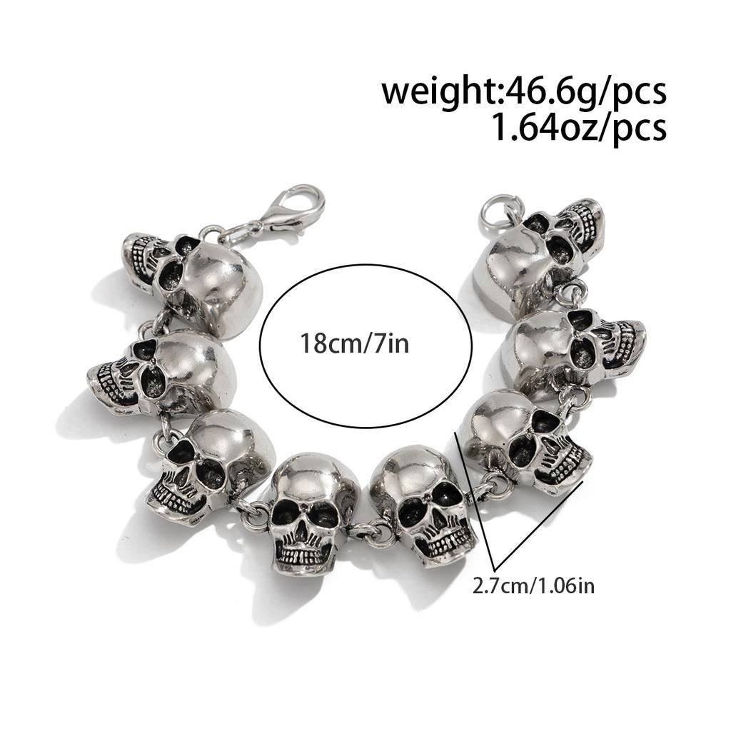 Übertriebenes großes Totenkopf-Armband für Männer Hip Hop Persönlichkeit Retro Halloween Armband Herrenarmband Hand Schmuck