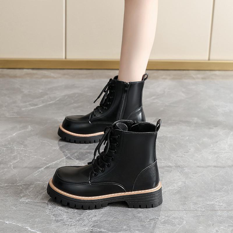 Women’s Winter Boots Casual Short Motorcycle Boots Street Style Black Warm Ankle Boots Plus Size
