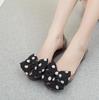 Damen Pünktchen Schleife Flache Jelly Slip-On Sandalen