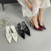 Baotou sandals women's summer new fashion thin work shoes shallow mouth empty pointed high heels