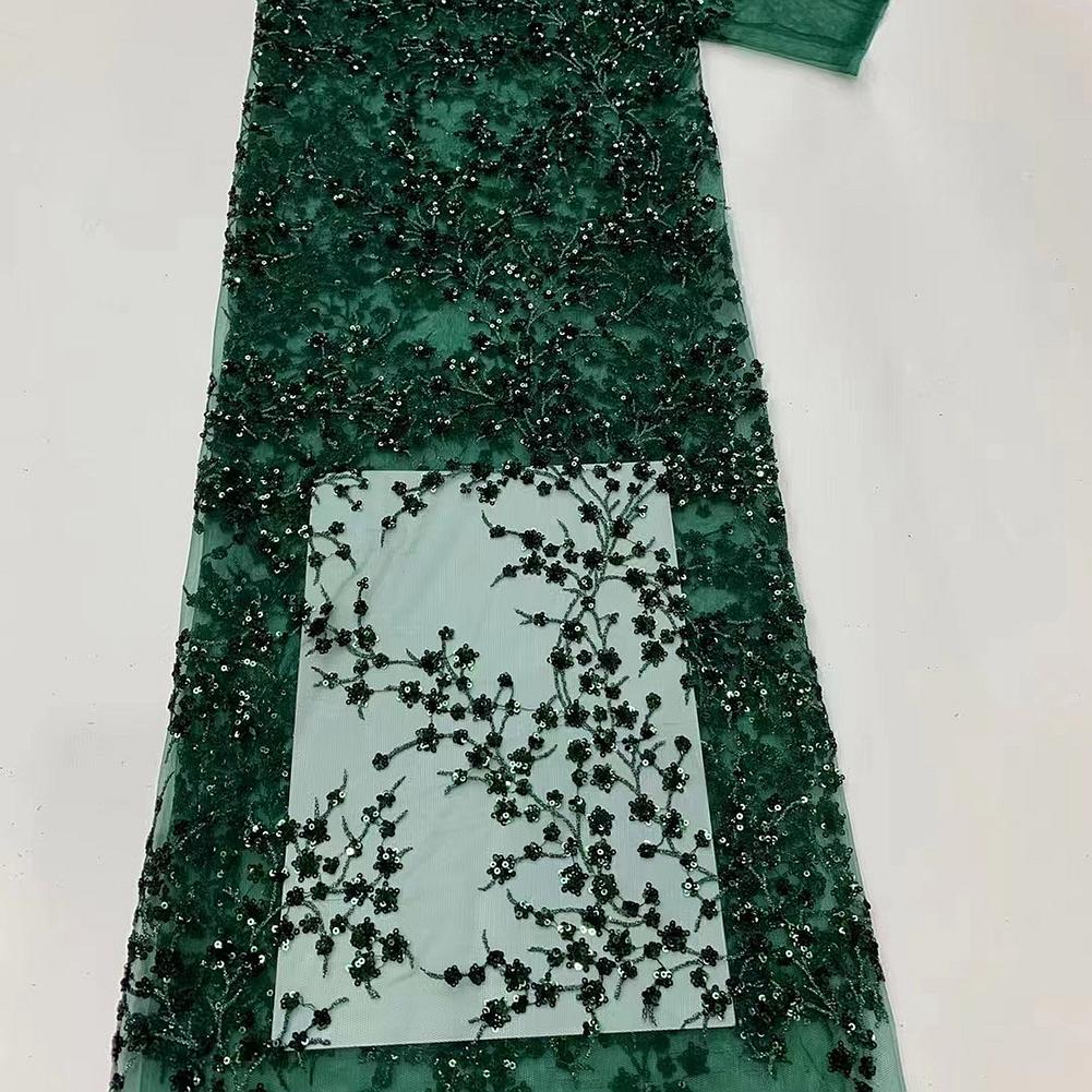 Sequins Net Lace Fabric with For French Style 3D Embroidery for Lady Dressmaking Skirts and Home Decoration Applications