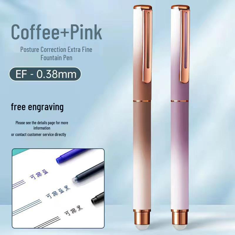 Erasable Calligraphy Fountain Pen, Grade 3, with Hidden Nib and Posture Correction, 0.38mm, Replaceable Ink for Kids