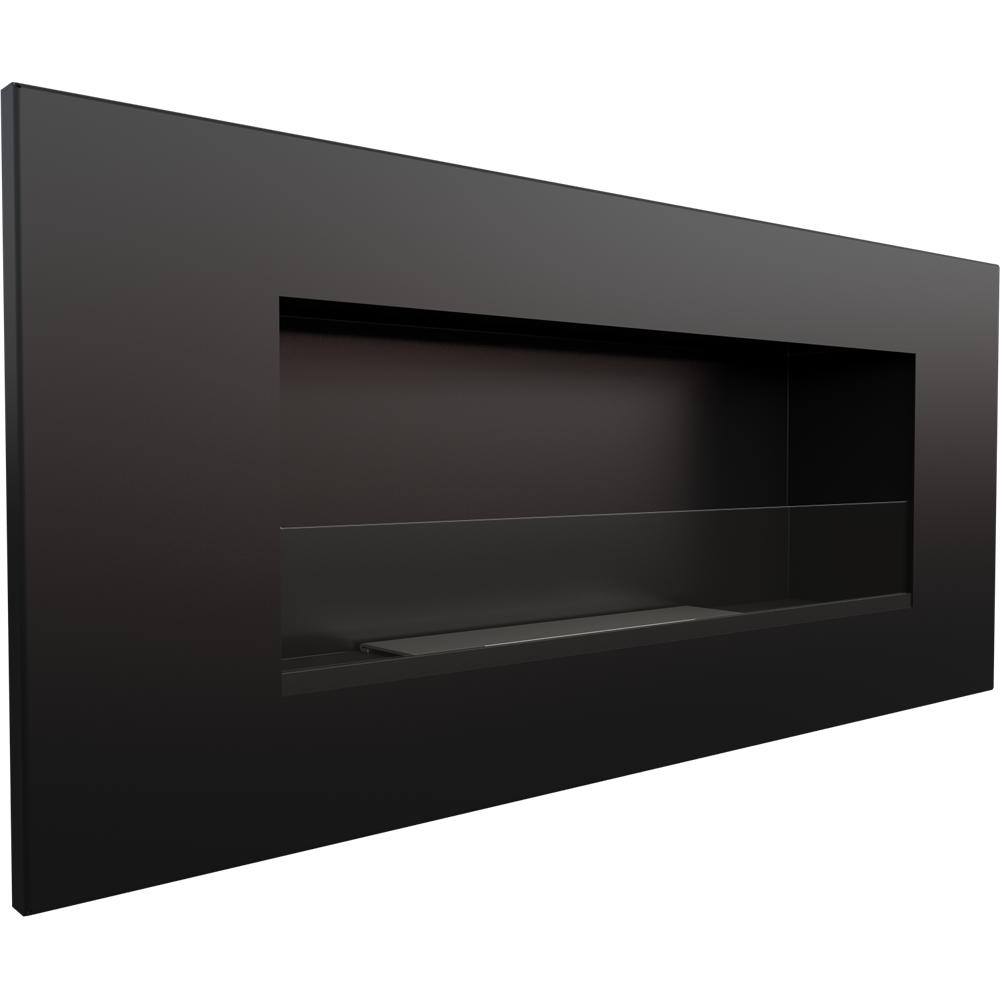 Wall Mounted Bioethanol Fireplace DELTA 2 Black with Glazing TÜV