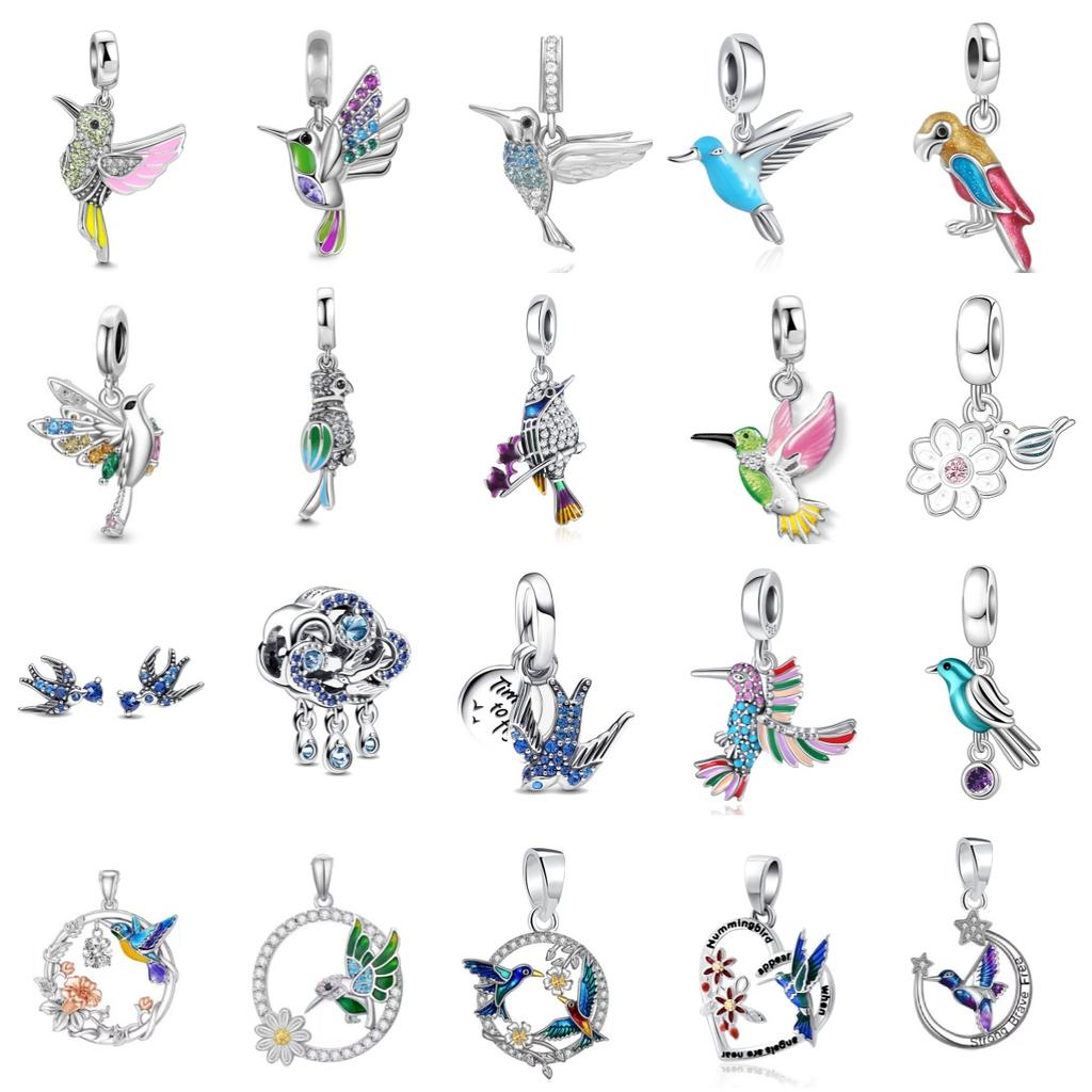 New All Bird Collection HummingbirdSwallow Pendant Diy Beam Compatible With European Pure Copper Bracelets Jewellery Accessories