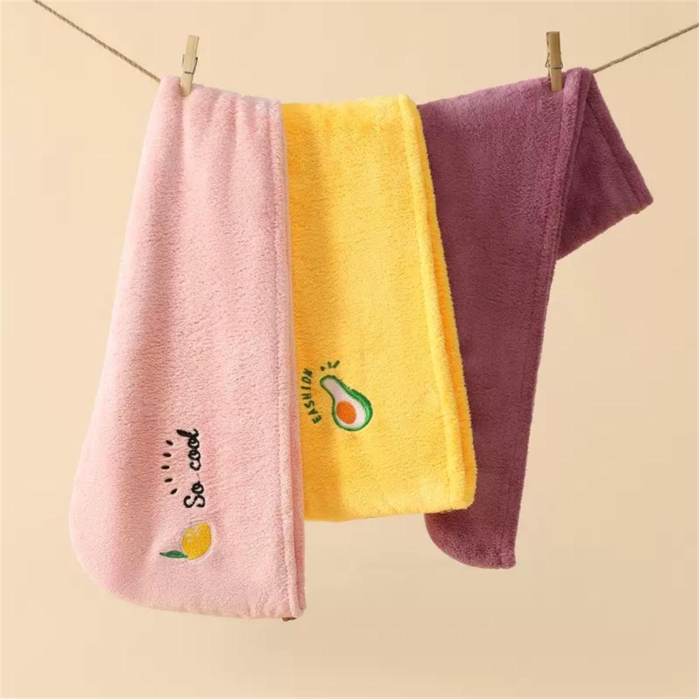 1Pc Embroidery Style Hair Drying Cap, Coral Fleece Thickened Hair Towel for Bathroom, Women's Absorbent Quick Drying Shower Cap