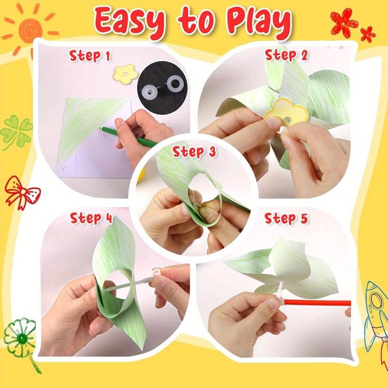 100pc Summer Event DIY Paper Pinwheels Crafts Set Blanks White Small Windmills Kits Bulk Drawing Party Kid Toy Assembly Handheld