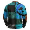 Men's Casual Retro Half Zip Long Sleeve Sweatshirt with Halloween Print