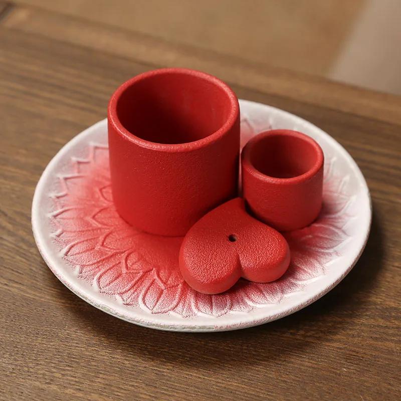 1 Stück, Kerzenhalter aus Keramik, Salbei- & Palo Santo-Ablage, Nordische Heimdekoration zur Schaffung einer entspannenden Atmosphäre (Ohne Weihrauch)