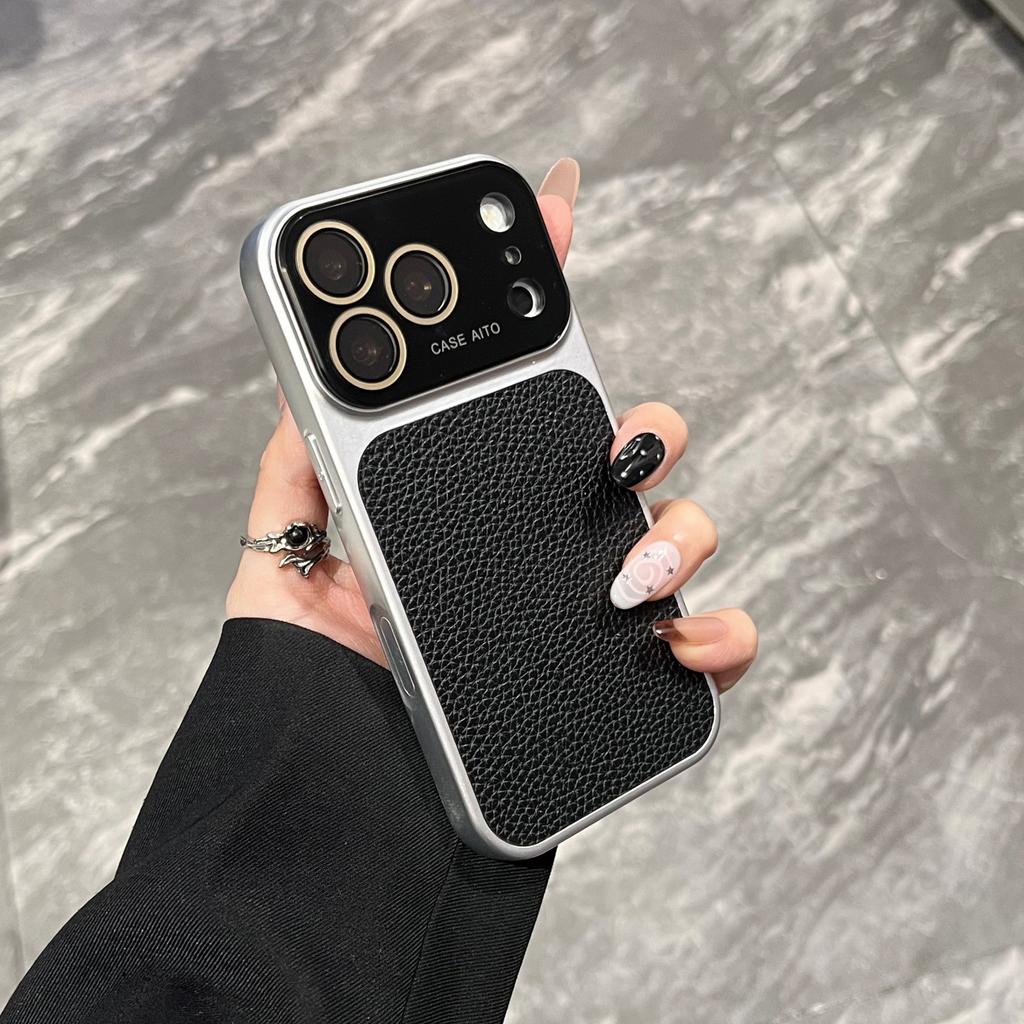 Applicable To Apple 11promax Mobile Phone Case Iphone11 Advanced Sense 11 Retro Lychee Leather Pattern 11 Anti-drop Case Female