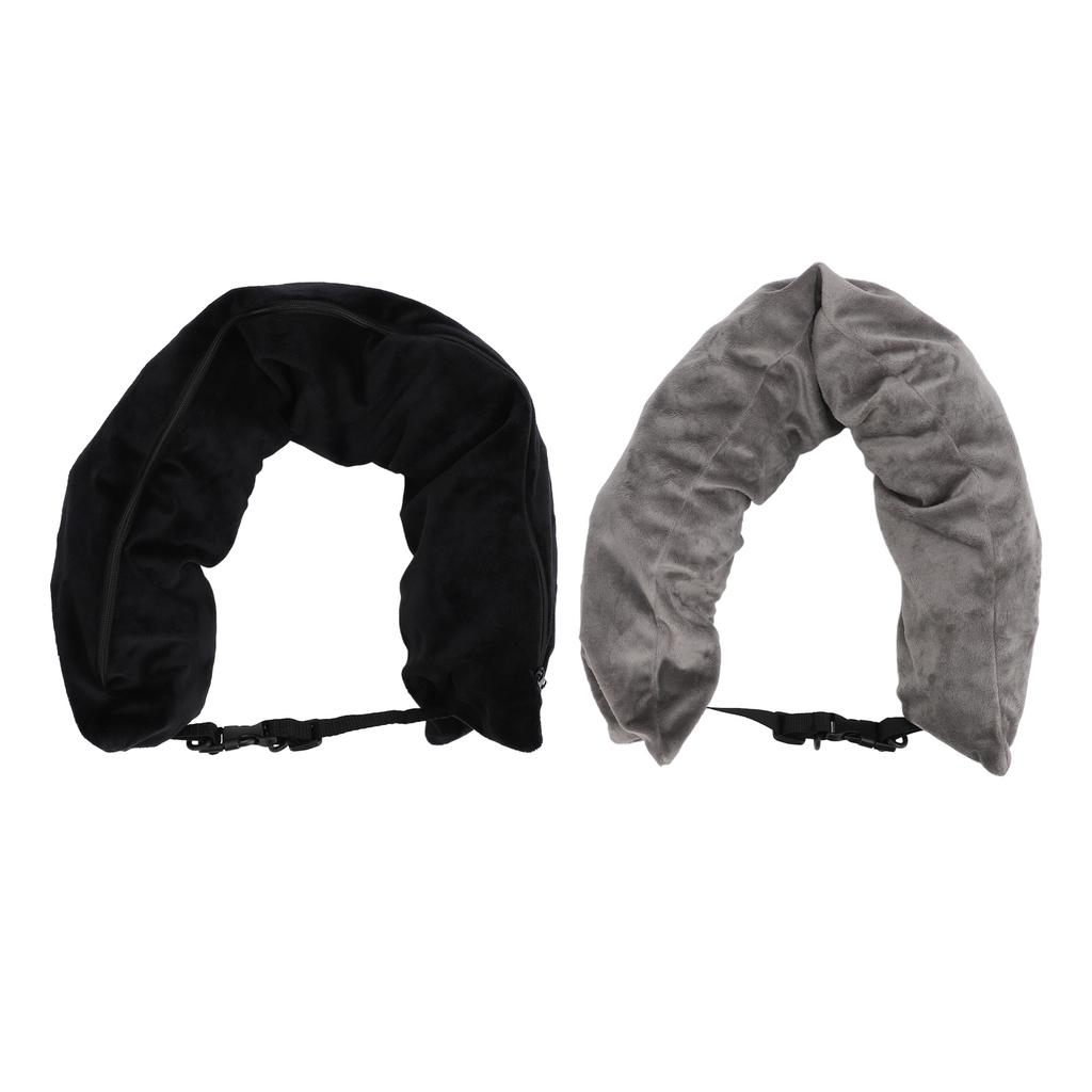 2PCS Fillable Travel Pillows with Rope U Shaped Neck Support Rest Portable Clothing Luggage Storage Pillow for Airplane