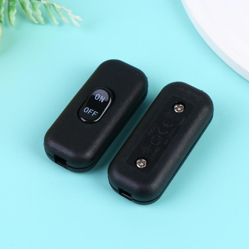 Hot Sale 2pcs Black Inline Cord Switch 250V 6A On/Off Lamp Control Appliance Switch Rocker For Table Lamp Desk Bed LED Lights