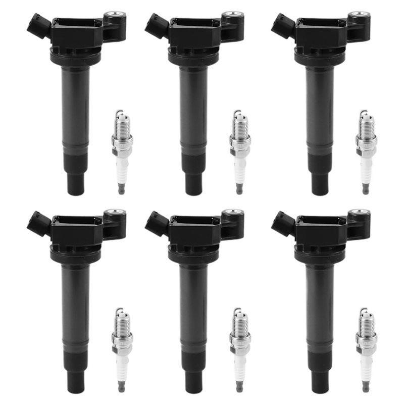 Ignition Coils& Spark Plugs(6Pcs) For Toyota Camry Lexus UF267 610-58572 673-1301 90919-02234 99917022790