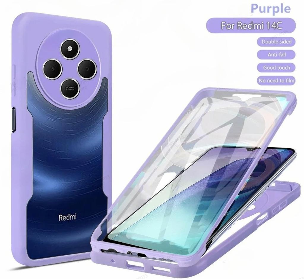 3IN1 360° Screen Protector Transparent HD Case For Redmi A5 A4 A3 A3 Pro 14C 4G Shockproof Soft Silicone Bumper Phone Back Cover