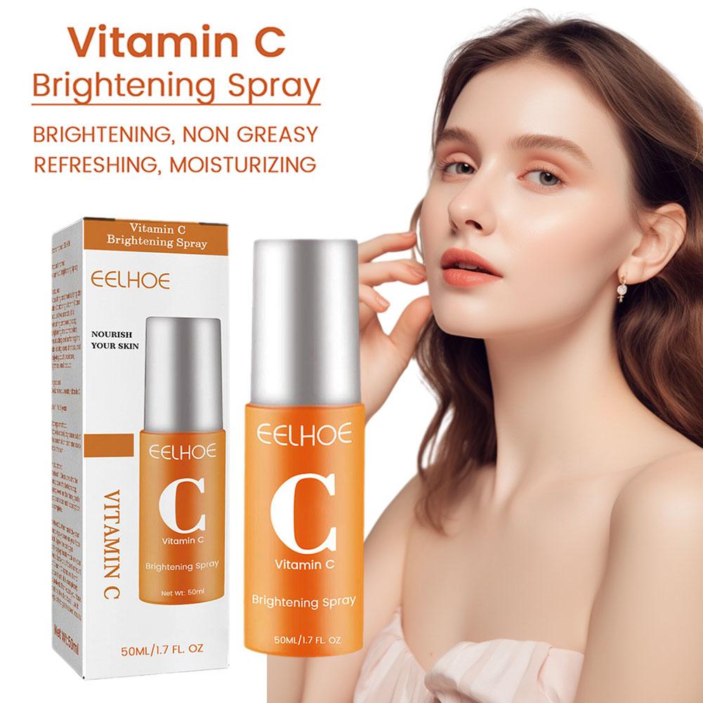 50ml Vitamin C Brightening Spray Skin Whitening Moisturizer Non-Greasy Refresh Even Skin Tone Nourish Facial Care Beauty Product